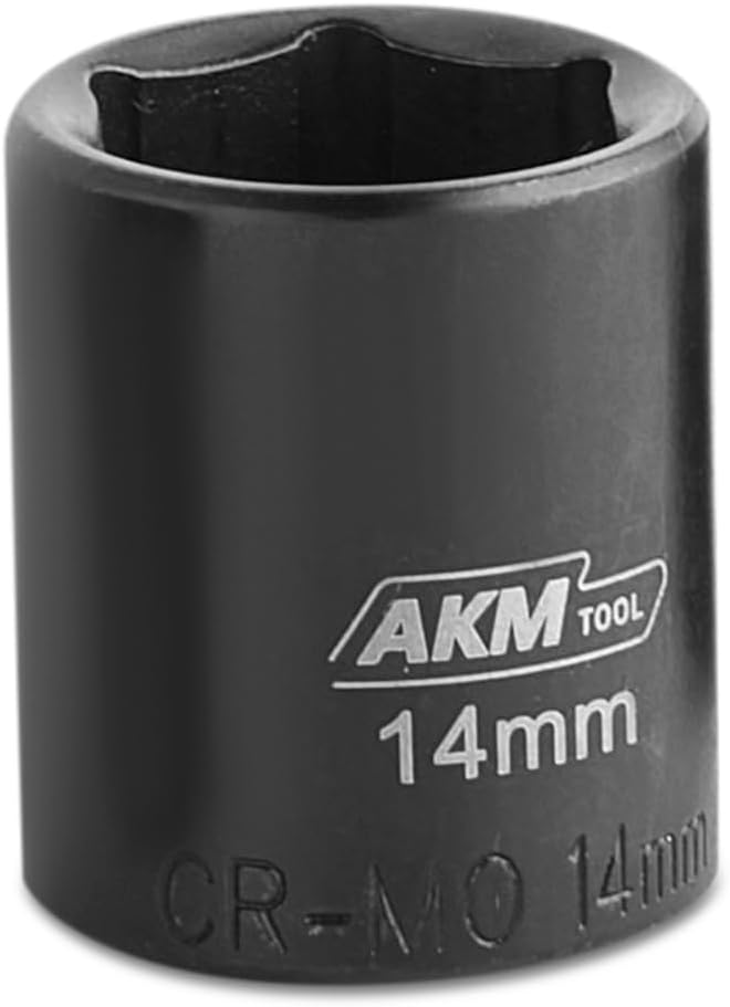 AKM TOOL 1/4 Inch Drive 14mm Magnetic Impact Socket Set, 1 PCS Metric, 6 Point, Cr-Mo, Square Drive, Magnetic Socket - Image 1